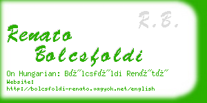 renato bolcsfoldi business card